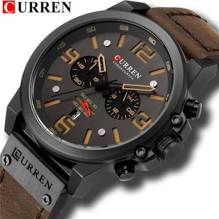 Relógios Curren masculinos topo de luxo à prova dwaterproof água esporte relógio pulso cronógrafo quartzo militar couro genuíno